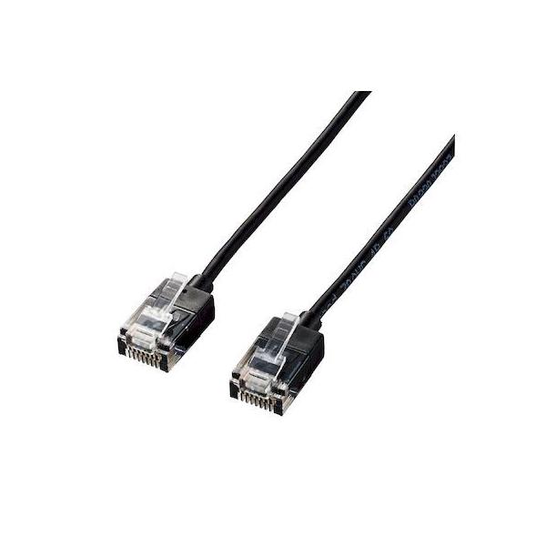 エレコム ELECOM LD-GPASS/BK10 LANケーブル Cat6A スーパースリム 10m ブラック RJ45コネクタ 10Gbps Ro