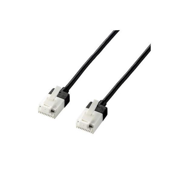 エレコム ELECOM LD-GPASST/BK30 LANケーブル Cat6A スーパースリム ツメが折れない 3m ブラック RJ45コネクタ 1