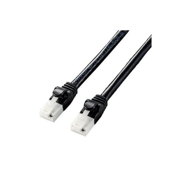 エレコム ELECOM LD-GPAT/BK50 LANケーブル Cat6A ツメが折れない 5m ブラック RJ45コネクタ 10Gbps RoHS