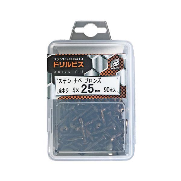 ウイング 4938780042537 4253 鉄下地用ドリルビス ステンナベブロンズ 全ネジ プラケース入 サイズ：4×13mm 130入