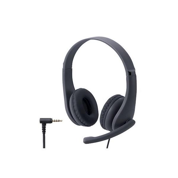 エレコム ELECOM HS-KD01TBK ヘッドセット 子供用 両耳 マイクアーム付 4極 アジャスター付 タブレット ノートPC キッズ ブラッ