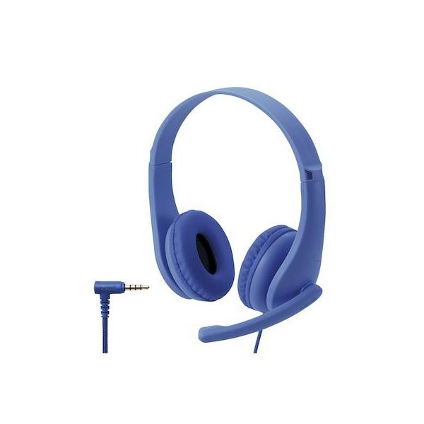エレコム ELECOM HS-KD01TDBU ヘッドセット 子供用 両耳 マイクアーム付 4極 アジャスター付 タブレット ノートPC キッズ ダー