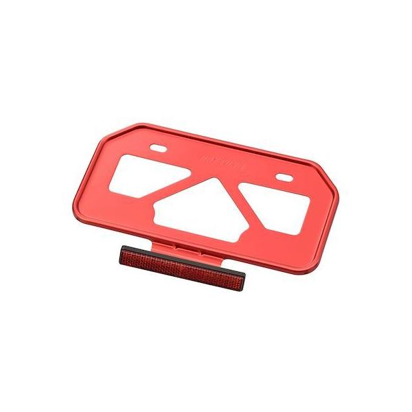 デイトナ DAYTONA 17664 バイク用 ナンバープレートホルダー 125cc以下 山型 原付用 レッド 軽量型 リフレクター付き