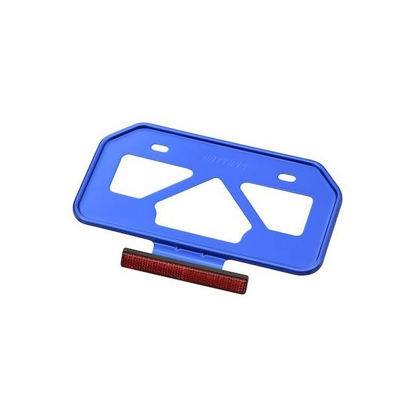 デイトナ DAYTONA 17665 バイク用 ナンバープレートホルダー 125cc以下 山型 原付用 ブルー 軽量型 リフレクター付き