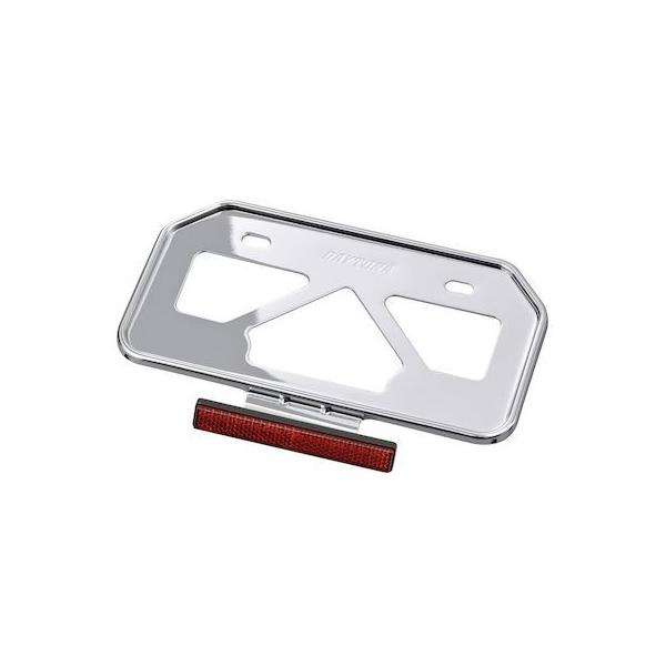 デイトナ DAYTONA 17668 バイク用 ナンバープレートホルダー 125cc以下 山型 原付用 クローム 軽量型 リフレクター付き