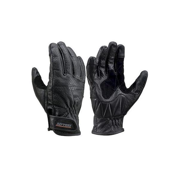 デイトナ DAYTONA 18901 バイク用 グローブ Lサイズ ブラック カウレザー パンチングメッシュ タッチパネル対応 春夏秋 本革 HBG－
