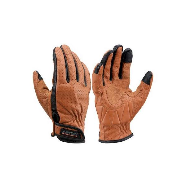デイトナ DAYTONA 18906 バイク用 グローブ XLサイズ ブラウン カウレザー パンチングメッシュ タッチパネル対応 春夏秋 本革 HBG