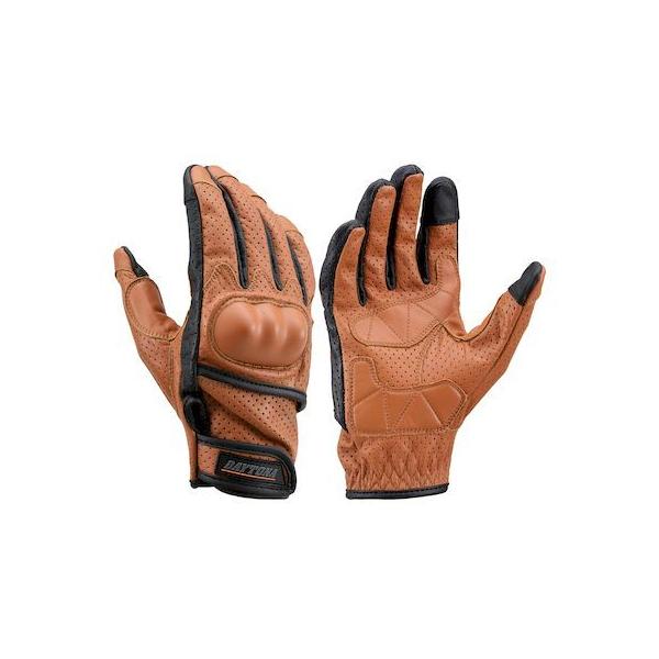 デイトナ DAYTONA 18917 バイク用 グローブ Lサイズ ブラウン カウレザー パンチングメッシュ プロテクト タッチパネル対応 春夏秋 本
