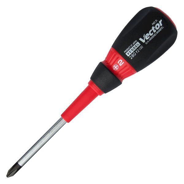 ベッセル VESSEL B-280 +2X100 【6個入】 ベクトル貫通ドライバー B280+2X100