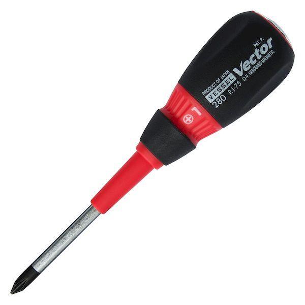 ベッセル VESSEL B-280 -1X75 【6個入】 ベクトル貫通ドライバー B2801X75