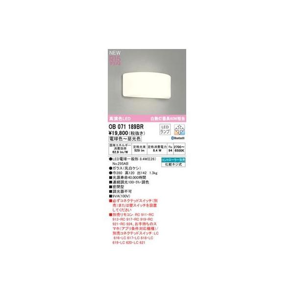 オーデリック ODELIC OB071189BR ランプ別梱包