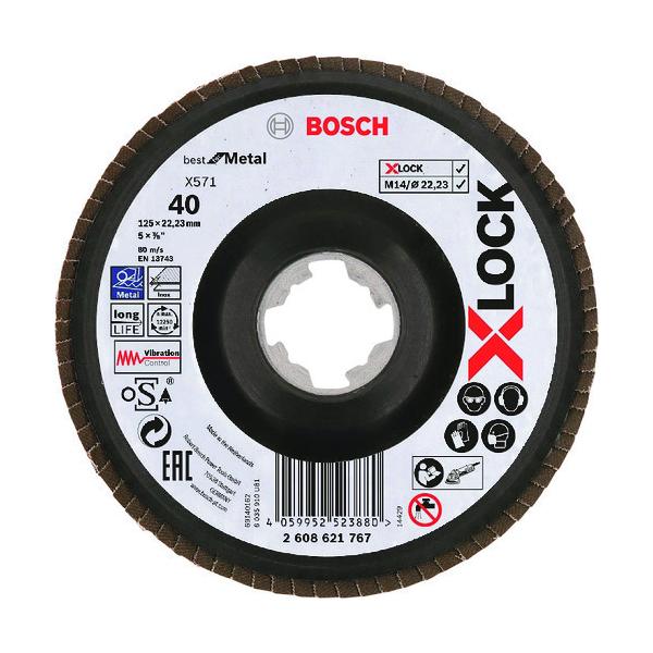 ボッシュ 2608621767 【10個入】 Ｘ－ＬＯＣＫ　研磨ディスク１２５Ｇ４０ベント