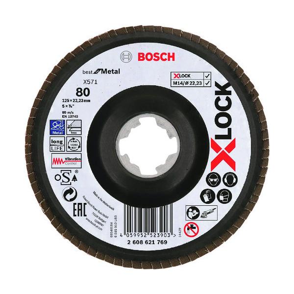 ボッシュ 2608621769 【10個入】 Ｘ－ＬＯＣＫ　研磨ディスク１２５Ｇ８０ベント