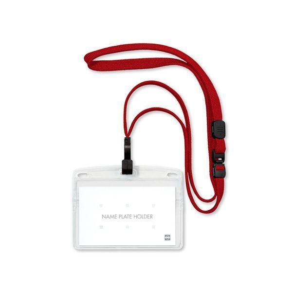 オープン工業 NL-22P-RD 吊り下げ名札 フック式 ヨコ名刺 1枚 赤 NL22PRD