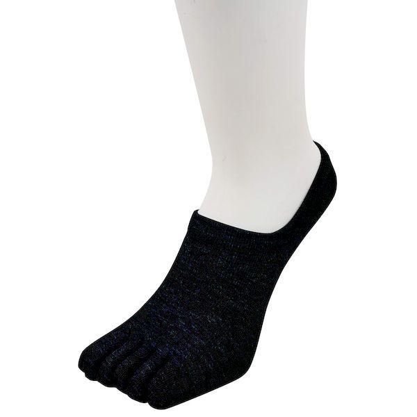 OKAMOTO 4550310525923 脱げないココピタ メンズ 浅履き 横編 5本指 さらっと実感プラス消臭 279－500－26－90 ブラッ