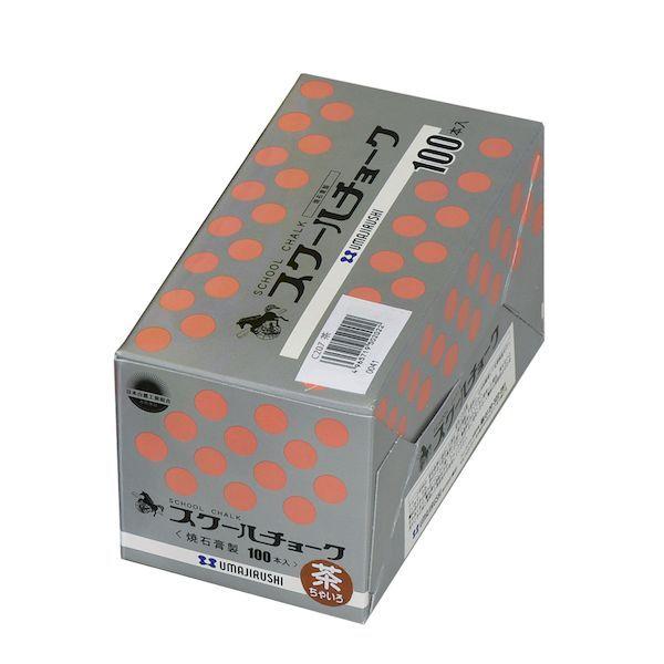 馬印 C207 スクールチョーク 1箱 100本 茶 寸法 mm 長さ80mm