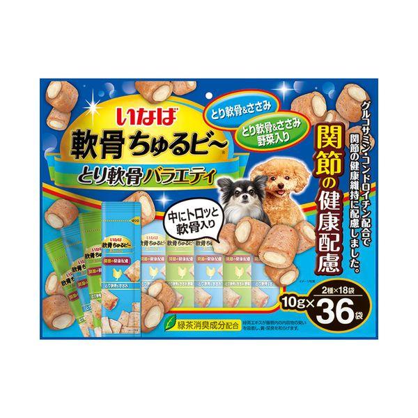 他サイト： いなばペットフード 4901133765087 QDS−118 いなば 軟骨ちゅるビ〜 とり軟骨バラエティ 10g×36袋の商品画像