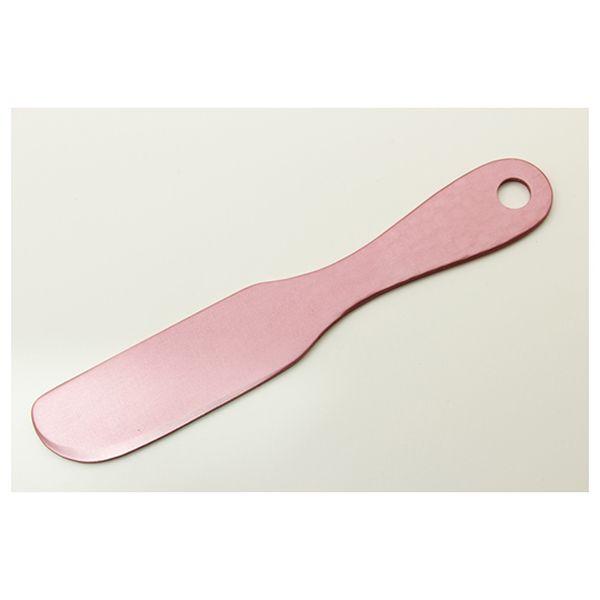 アルミ　バターナイフ　槌目 ピンク