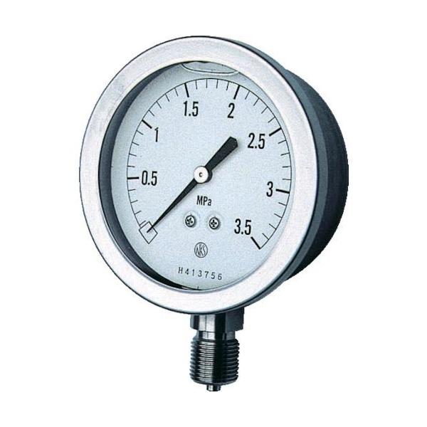 長野計器 NKS GV51-133-3.5MP グリセン入圧力計 Ａ枠立型 Φ７５ 最小目盛０．１００