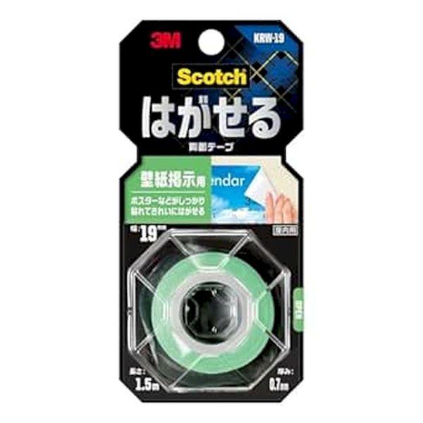 他サイト： 3M スリーエム 4550309382605 スコッチ ハガセル両面カベガミヨウ KRW−19 1．5Mの商品画像