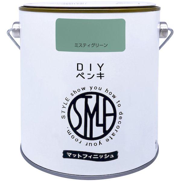 他サイト： ニッぺ 4976124887475 DIYペンキ マットフィニッシュ ミスティグリーン 1kgの商品画像