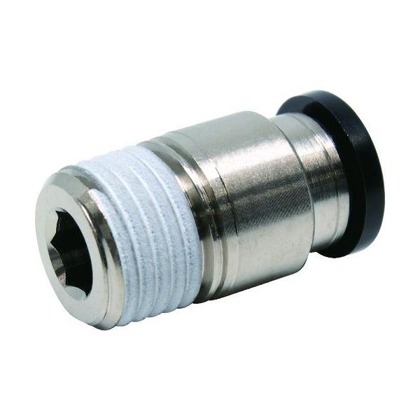 ピスコ POC8-02 チューブフィッティング 六角穴付ストレート チューブ８ 接続口径Ｒ１／４ POC802 290-8689