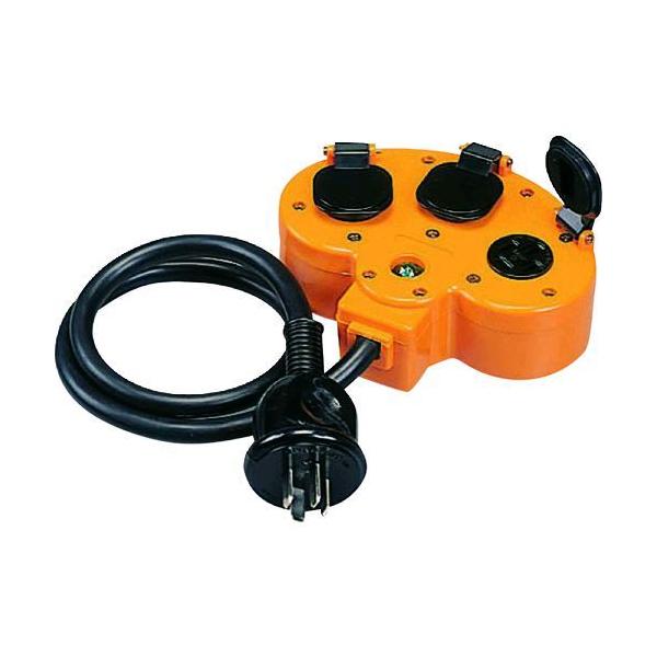 ハタヤ HATAYA HM-A マルチタップ延長コード　三相２００Ｖ接地付２０Ａ１ｍ　コンセント３ツ口 HMA 370-3428