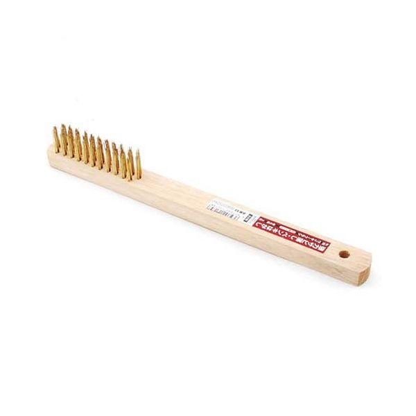 ＳＫ１１ 4977292171748 ワイヤーブラシ木柄３行メッキ 4977292171748 藤原産業 木柄ブラシ 大工道具