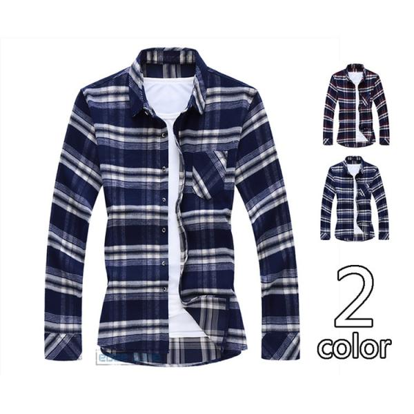 シャツ チェックシャツ メンズ カジュアルシャツ チェック柄 長袖