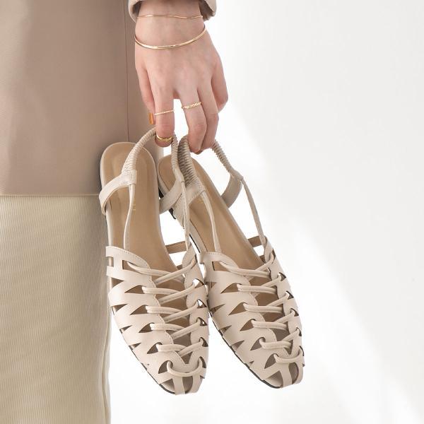 AmiAmi（アミアミ） メッシュサンダル レディース バックストラップ