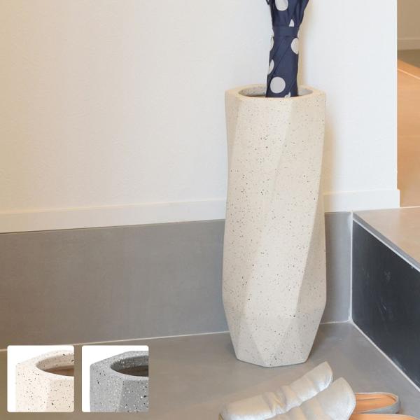 美品 大理石 傘立て 白/グレー マーブル柄 玄関装飾 アンブレラスタンド 幅15.5cm マーブルアンブレラスタンド 大理石 傘立て モダン