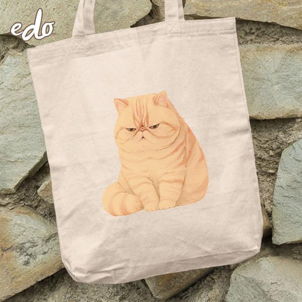 トートバック a4 帆布 軽量 「エキゾチックショートヘア猫」 サブ