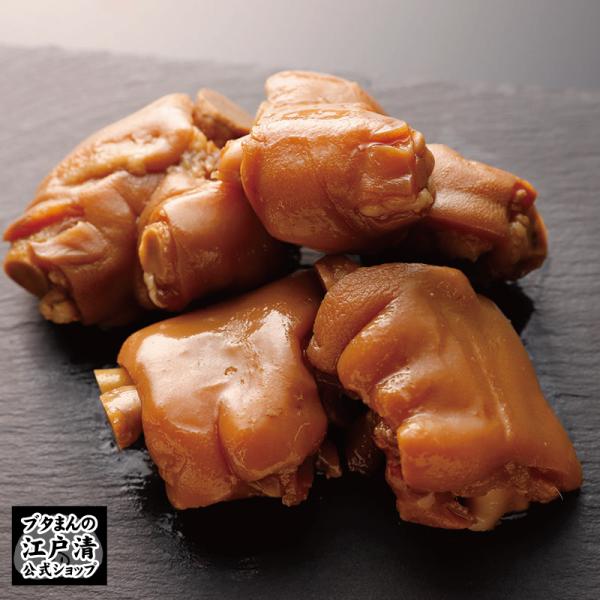 杜中高麗豚の豚足を江戸清秘伝のタレで、じっくりと丁寧に煮込んだツウ好みの一品です。とろける食感をお楽しみ下さい。袋ごと温めるだけの簡単調理です！