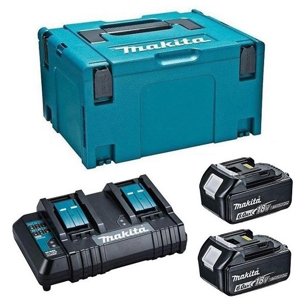 他サイト： マキタ A-68317 パワ−ソ−スキットSH 18Vバッテリ：BL1860Bx2個+2口充電器：DC18SH+マックパック3 セット 新品 A68317の商品画像