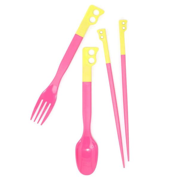 `X Lp[Jg[Zbg CH62-1734 Lime/Pink CHUMS Camper Cutlery Set