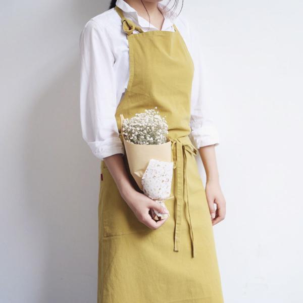 エプロン リネン キッチンエプロン レディース メンズ 麻 コットン 綿