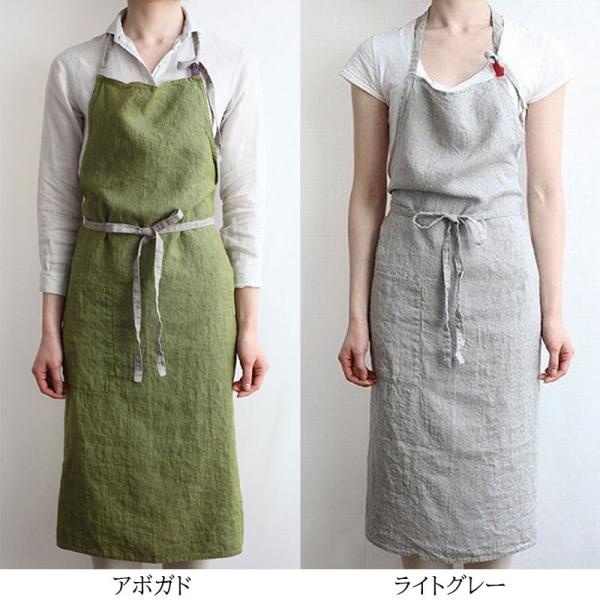 綿麻エプロン　リネンシンプル　おしゃれカフェ料理 男女　ライトグレー 綿麻エプロン リネンシンプル おしゃれカフェ料理 男女 ライトグレー