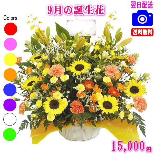 花 ギフト 誕生日 9月の誕生花 デザイナーにおまかせ15,000円 送料無料 翌日配達   フラワーアレンジ・花束