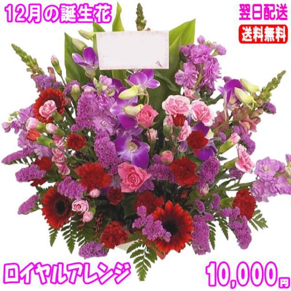 花 ギフト 誕生日 12月の誕生花ロイヤルアレンジ10,000円 送料無料 翌日配達  花言葉付きデンファレ 翌日配送対応
