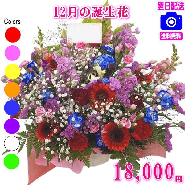花 ギフト 誕生日 12月の誕生花デザイナーにおまかせ18,000円 送料無料 翌日配達  デンファレ フラワーアレンジ・花束