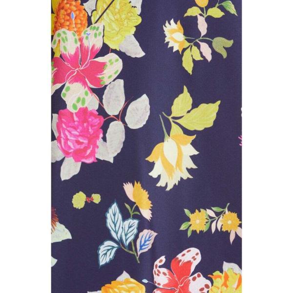 エトロ Etro レディース ワンピース ワンピース ドレス Floral Print Ruched Sleeve Midi Dress Navy Line Lk