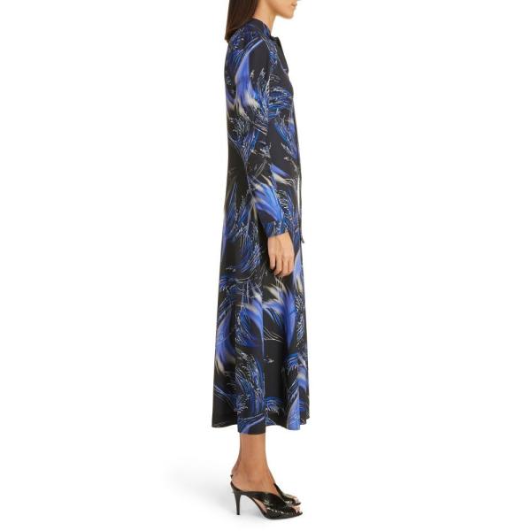 ジバンシー Givenchy レディース ワンピース ミドル丈 ワンピース ドレス Wave Print Jersey Fit Flare Midi Dress Black Blue Www Nouvelle Etoile Org