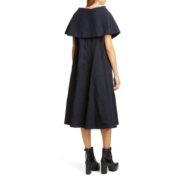 Garcons ミドル丈 デ Exaggerated ギャルソン ワンピース Exaggerated ミドル丈 Des コム Comme デ レディース ワンピース ドレス Pilgrim Collar Midi Dress Blue Dp3 Ffacb フェルマート エフ Fermart Ef