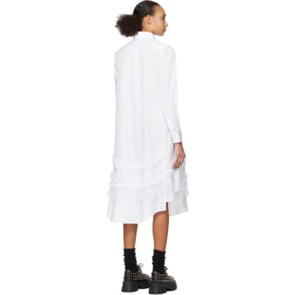 コム デ ワンピース ギャルソン Comme シャツワンピース Des Garcons レディース ワンピース White シャツワンピース ワンピース ドレス White Ruffle Detail Shirt Dress White Hc f フェルマート Fermart 3号店