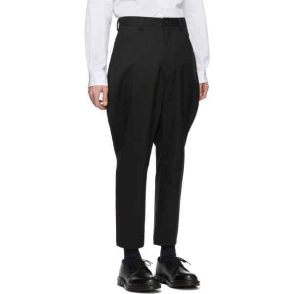 Comme Garcons デ Des ギャルソン Trousers ボトムス パンツ メンズ Black Stripe Homme Homme コム Plus Wool Shadow Stripe Dobby Trousers Black Hc m フェルマート Fermart 3号店 驚きの値段