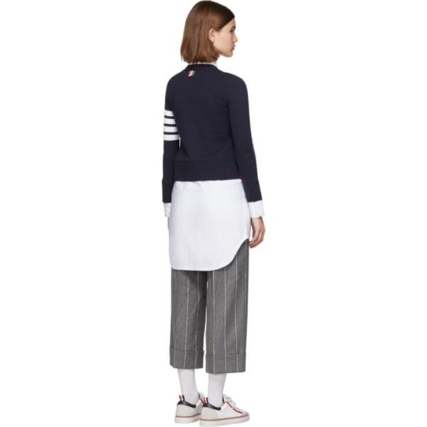 トム レディース ブラウン Dress Thom Browne レディース Trompe ワンピース シャツワンピース ワンピース ドレス Navy Trompe Loeil Cardigan Shirt Dress Navy Hc f0509 フェルマート Fermart 3号店