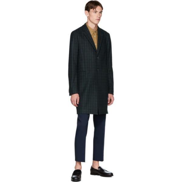 超特価新品sale開催 Ps Paul メンズ By Smith Paul Green コート ポールスミス ポールスミス メンズ アウター Navy Tartan Check Wool Epsom Coat Green Hc m フェルマート エフ Fermart Ef