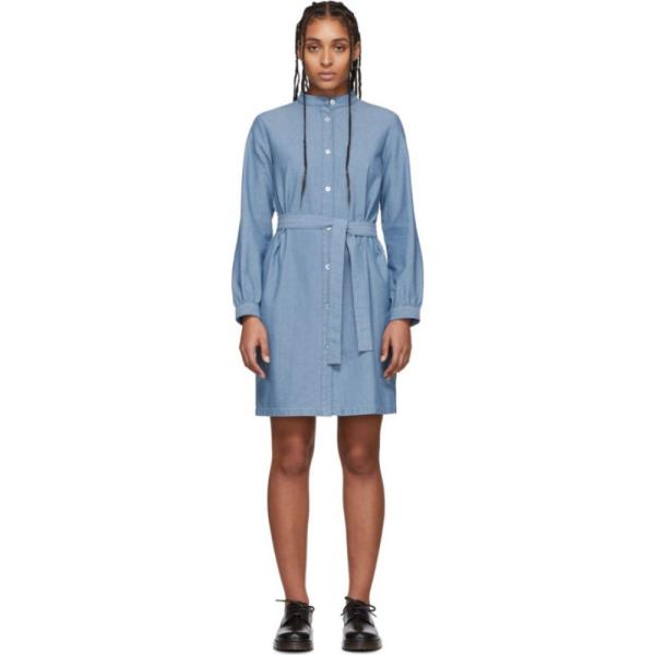 福袋特集 アーペーセー A P C レディース ワンピース ワンピース ドレス Blue Charlotte Dress Blue 当店一番人気