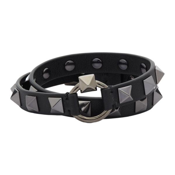 楽ギフ 包装 Valentino ブレスレット Wrap Black メンズ Bracelet Garavani ヴァレンティノ ジュエリー アクセサリー Wrap Hc 1476m フェルマート ファッション ラップブレス Bracelet Rockstud Nero エフ Fermart Ef