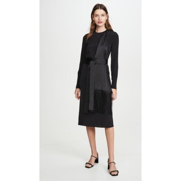 人気ランキングショップ レディース Black ワンピース ドレス Victoria Beckham Victoria Fringe Fringe Scarf Dress Black ファッション ヴィクトリア ベッカム ワンピース 海外 安い通販